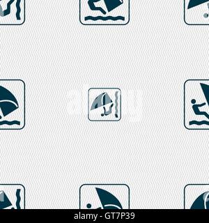 Windsurfing sign. Seamless pattern with geometric texture. Vector Stock Vector