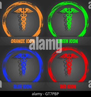 medicine icon. Fashionable modern style. In the orange, green, blue, red design. Vector Stock Vector