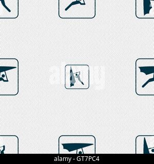 hang-gliding sign. Seamless pattern with geometric texture. Vector Stock Vector