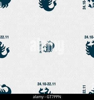 Scorpio sign. Seamless pattern with geometric texture. Vector Stock Vector