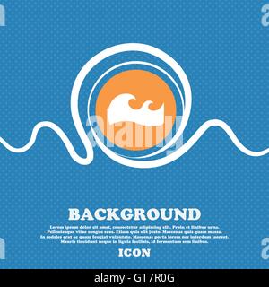 Waves icon sign. Blue and white abstract background flecked with space for text and your design. Vector Stock Vector