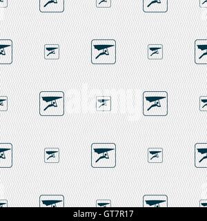 hang-gliding sign. Seamless pattern with geometric texture. Vector Stock Vector