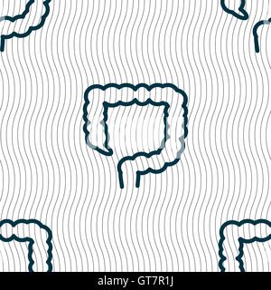 large intestine sign. Seamless pattern with geometric texture. Vector Stock Vector