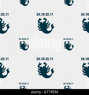 Scorpio sign. Seamless pattern with geometric texture. Vector Stock Vector