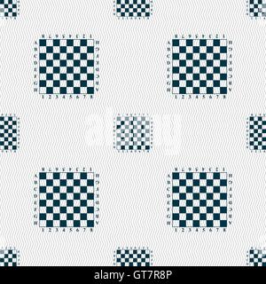 Modern Chess board sign. Seamless pattern with geometric texture. Vector Stock Vector