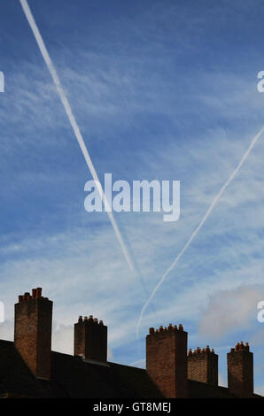 View of Old Chimney Stacks, London, England, UK Stock Photo