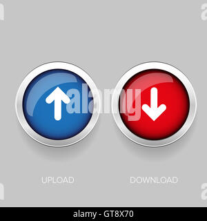 Arrows. Up and Down button  blue and red Stock Photo