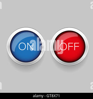 On Off button red and blue Stock Photo