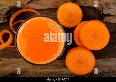 Carrot juice in glass Stock Photo