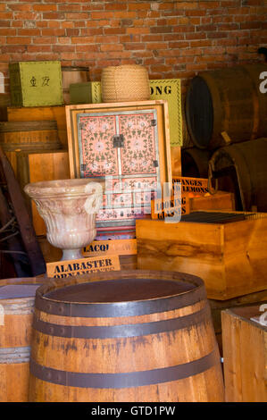 Custom House warehouse display, Salem Maritime National Historic Site, Massachusetts Stock Photo