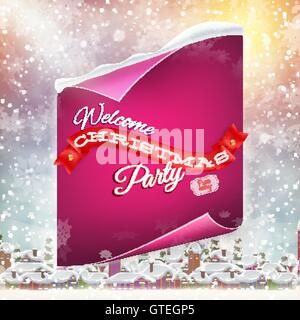 Christmas party poster template. EPS 10 Stock Vector