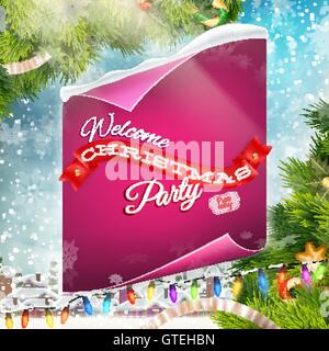 Christmas party poster template. EPS 10 Stock Vector