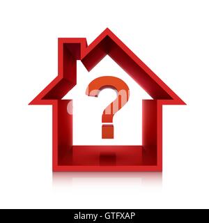 graphic for real estate business with question mark isolated on white background Stock Vector