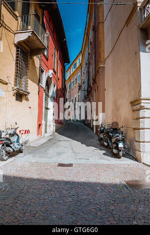 the ancient are narrow street in Italy Stock Photo