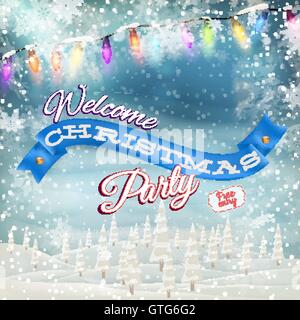 Christmas party poster template. EPS 10 Stock Vector