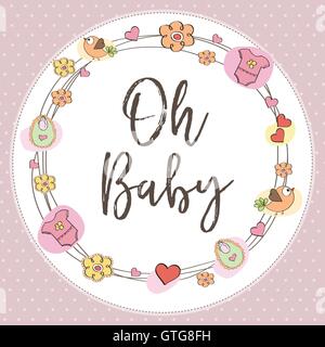 baby girl shower card. vector illustration Stock Vector