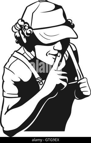 Moonshiner And Shh Gesture Stock Vector