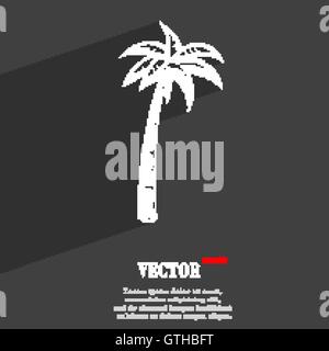 Palm symbol Flat modern web design with long shadow and space for your text. Vector Stock Vector
