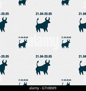 Taurus sign. Seamless pattern with geometric texture. Vector Stock Vector