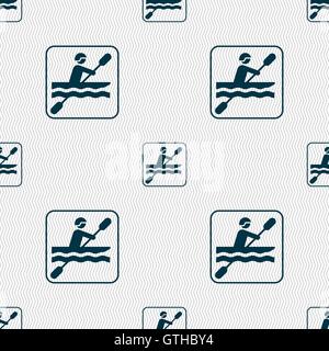 canoeing sign. Seamless pattern with geometric texture. Vector Stock Vector