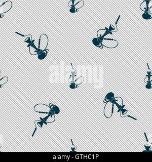 Hookah sign. Seamless pattern with geometric texture. Vector Stock Vector