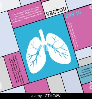 Lungs icon sign. Modern flat style for your design. Vector Stock Vector