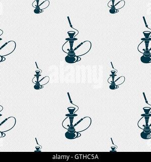Hookah sign. Seamless pattern with geometric texture. Vector Stock Vector