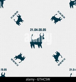 Taurus sign. Seamless pattern with geometric texture. Vector Stock Vector