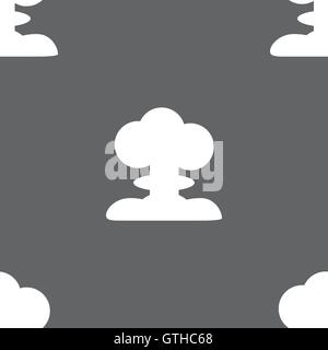 Explosion Icon sign. Seamless pattern on a gray background. Vector Stock Vector