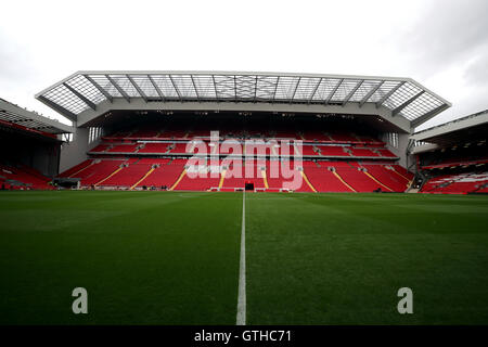 View Of The New Main Stand At Anfield The Home Of Liverpool Football Club Stock Photo Alamy