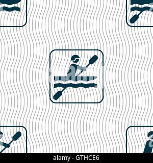 canoeing sign. Seamless pattern with geometric texture. Vector Stock Vector