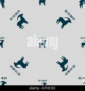 Capricorn sign. Seamless pattern with geometric texture. Vector Stock Vector