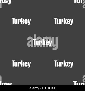Turkey sign. Seamless pattern on a gray background. Vector Stock Vector