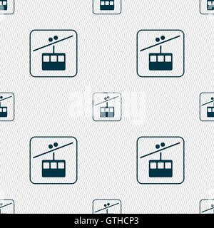cable car line sign. Seamless pattern with geometric texture. Vector Stock Vector