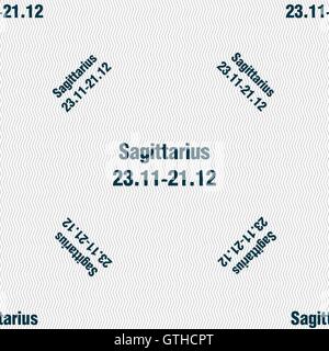 Sagittarius sign. Seamless pattern with geometric texture. Vector Stock Vector