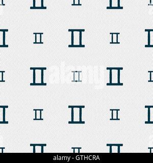 Gemini sign. Seamless pattern with geometric texture. Vector Stock Vector