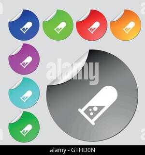 chemistry icon sign. Set of eight multi colored round buttons, stickers. Vector Stock Vector