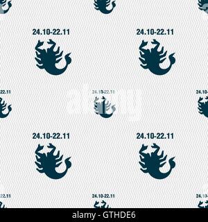 Scorpio sign. Seamless pattern with geometric texture. Vector Stock Vector
