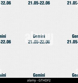 Gemini sign. Seamless pattern with geometric texture. Vector Stock Vector