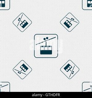 cable car line sign. Seamless pattern with geometric texture. Vector Stock Vector