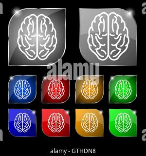 Smart brain logo set. Simple set of 9 smart brain vector logo for web  design on white background Stock Vector Image & Art - Alamy