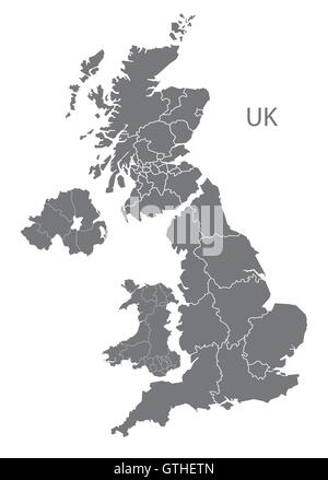 United Kingdom grey map vector Stock Vector