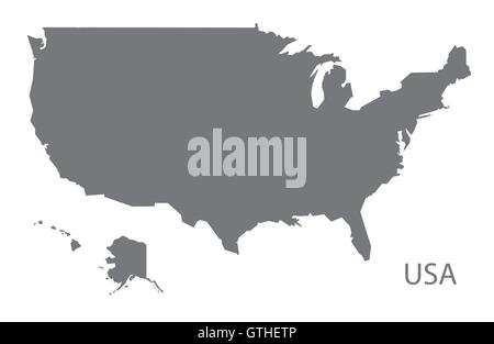 USA grey map vector
