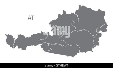 Austria grey map vector Stock Vector