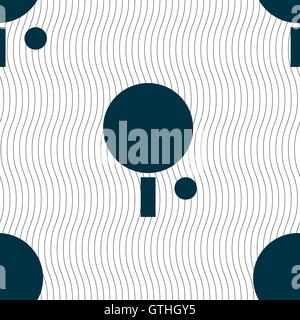 table tennis icon sign. Seamless pattern with geometric texture. Vector Stock Vector