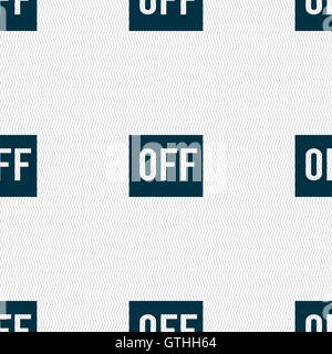 OFF icon sign. Seamless pattern with geometric texture. Vector Stock Vector