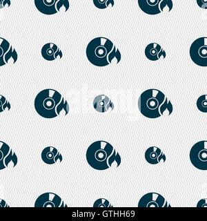 CD icon sign. Seamless pattern with geometric texture. Vector Stock Vector