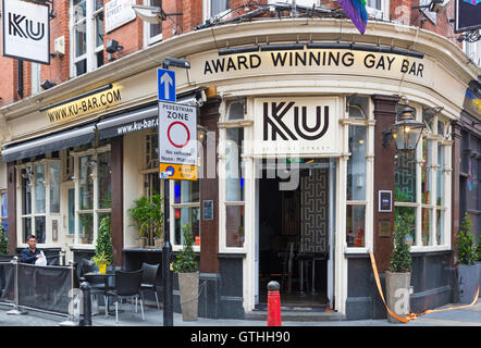KU award winning gay bar at Lisle Street, Chinatown, Soho, London in September Stock Photo