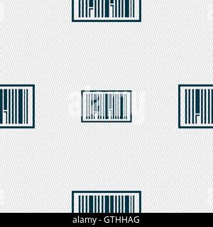 Barcode Icon sign. Seamless pattern with geometric texture. Vector Stock Vector