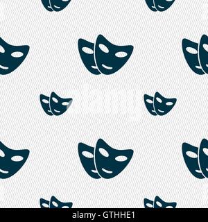mask icon sign. Seamless pattern with geometric texture. Vector Stock Vector